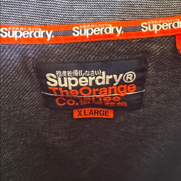 Superdry Men’s Size XL Blue Gray Crewneck Long Sleeve Casual Orange Label Tee - Picture 5 of 6